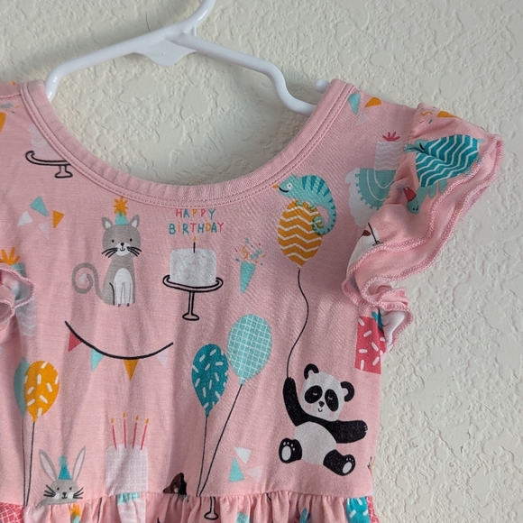 Play By Little Sleepies Birthday Animals Twirl Dress Bodysuit - Picture 4 of 5